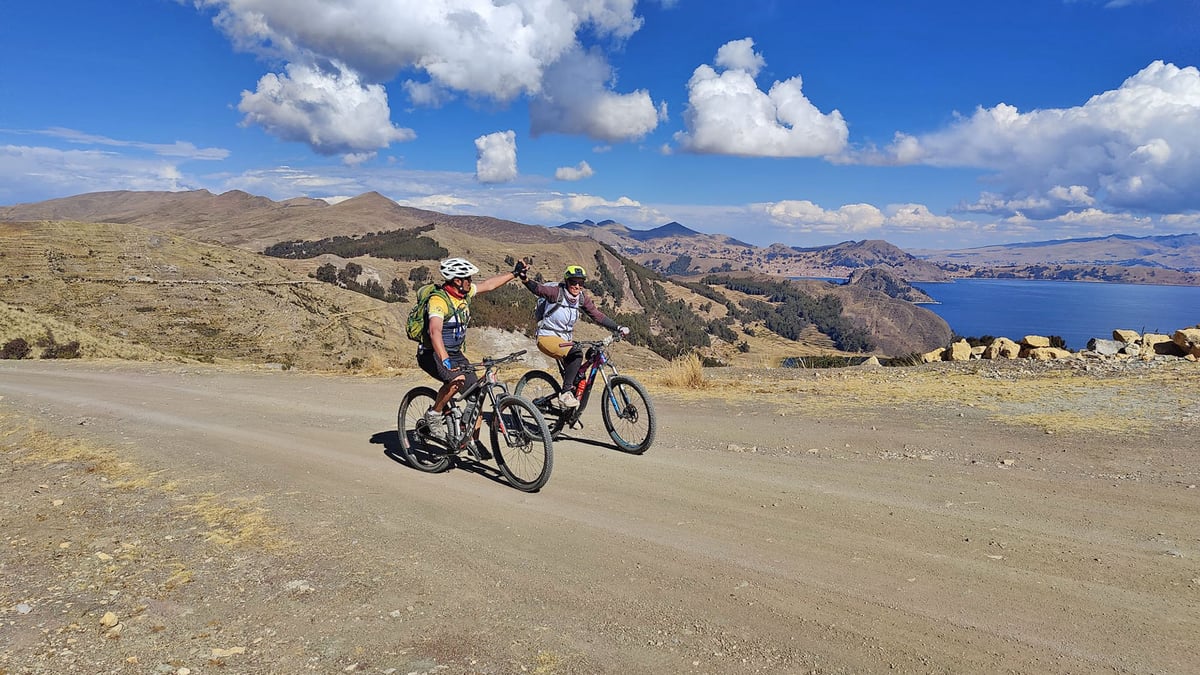 Mountainbiking Titicacasee in Bolivien